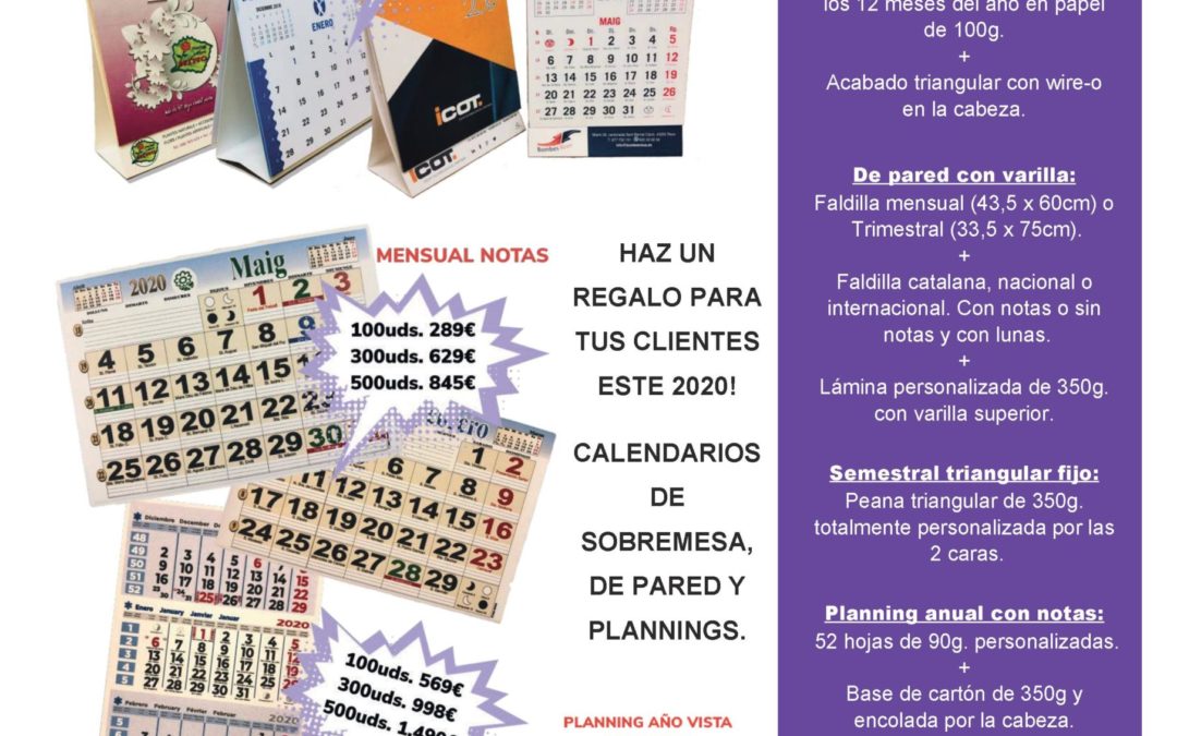 Tu calendario personalizado para el año que viene