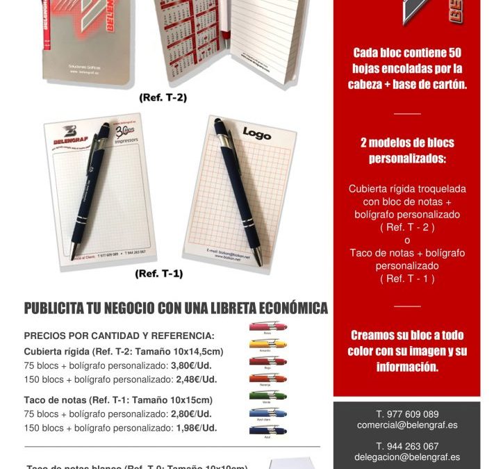 Bloc de notas + Bolígrafo personalizados!