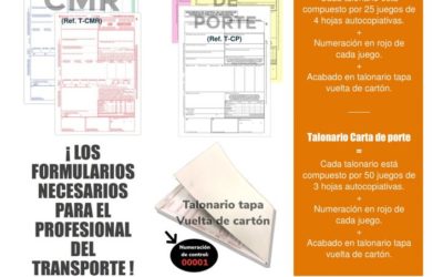 Talonarios CMR y Carta de portes genéricos o personalizados!